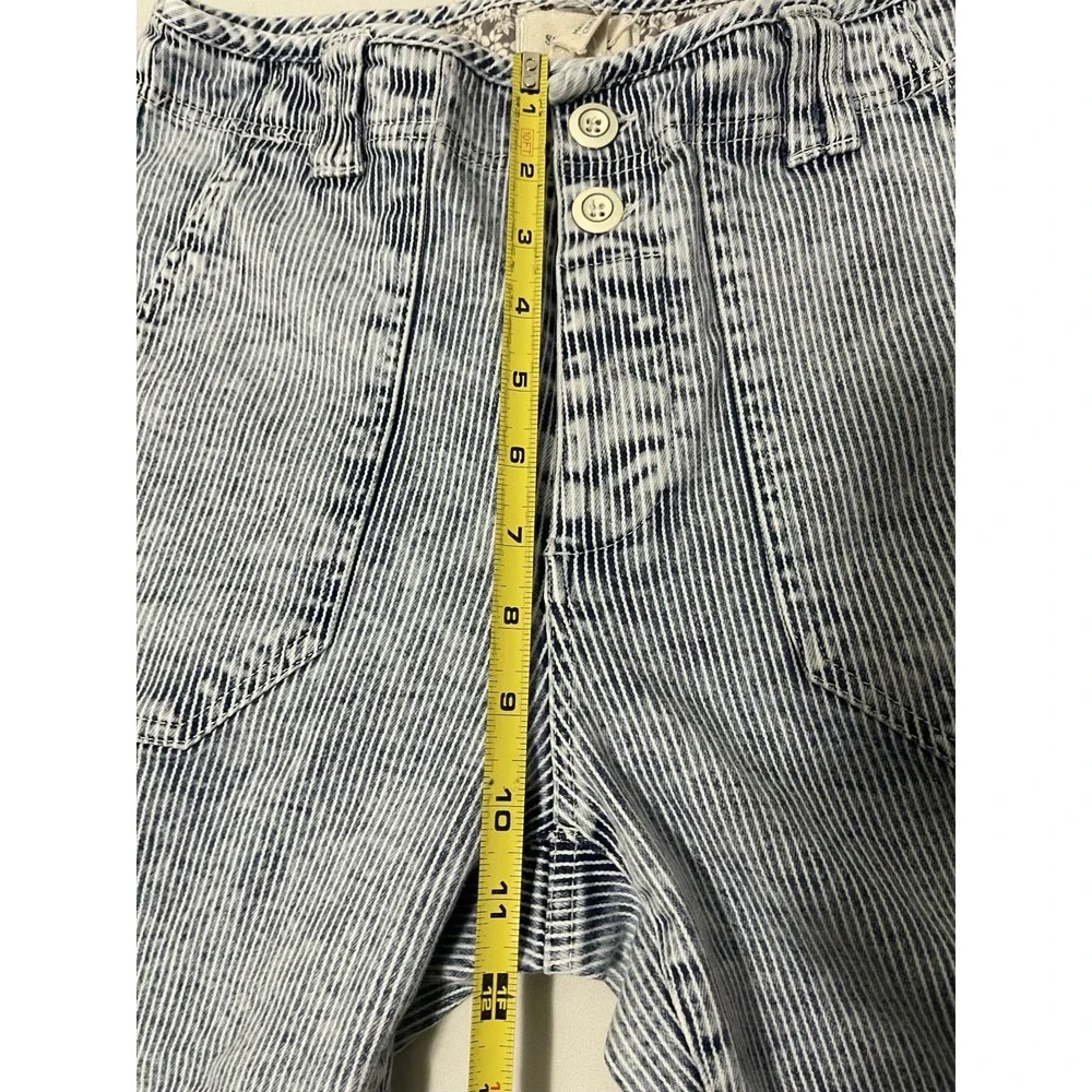Sundance Womens Emberly Jeans Size 8‎ Railroad Striped High Rise Button Fly